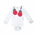 Handmade Baby Rocky Boxer Boxing Gloves Bodysuit - Custom Embroidered Name