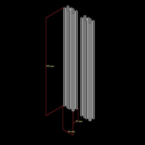 Aluminum T-slot extruded profile 30x60-8mm L100, 200, 300, 400 or 500mm -2pieces - Picture 10 of 10