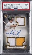 2018 TRIPLE THREADS ROOKIES & FUTURE PHENOMS AUTO RELICS MATT OLSON PSA 9 AUTO