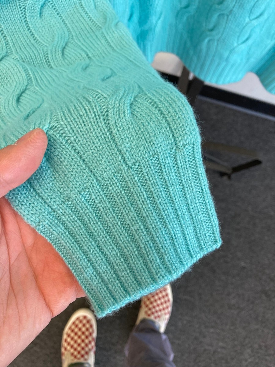 $995 Ralph Lauren Purple Label Turquoise Cashmere Cable $995 Ralph Lauren Purple Label Turquoise Cashmere Cable