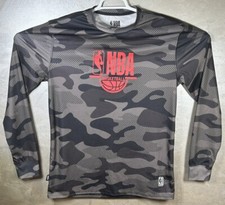 NBA Mens Medium Black Camo Longsleeve T-Shirt Basketball Performance Material