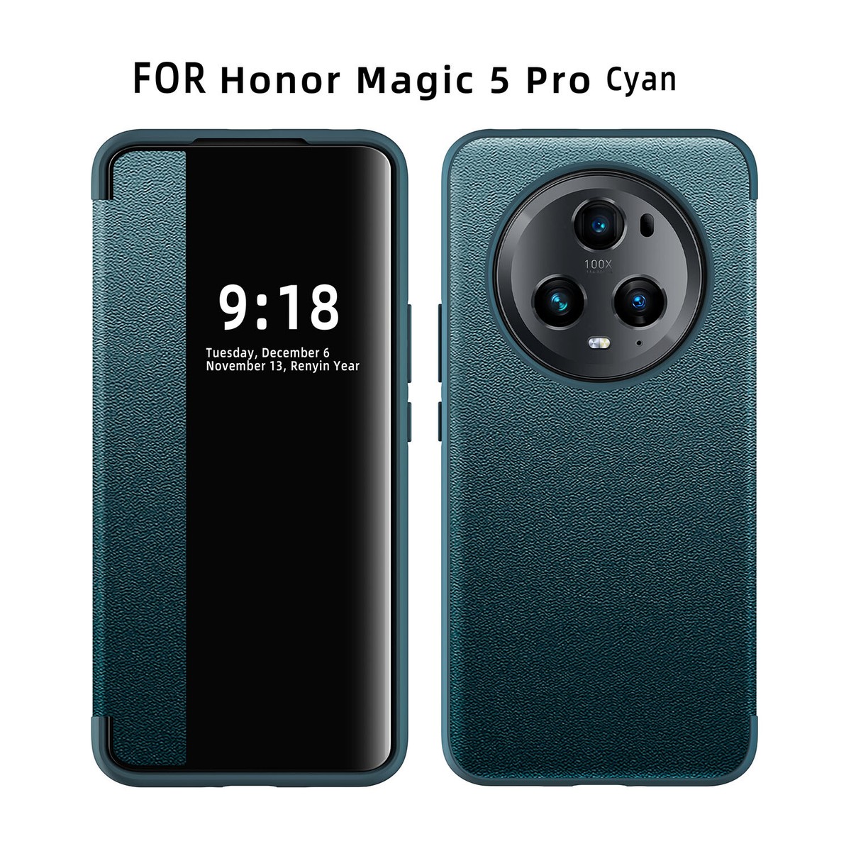 HONOR Magic5 Pro 大陸版 12/256 ケース付き For Honor-Magic 5 pro, Luxury Flip Leather Smart View Wallet Slim