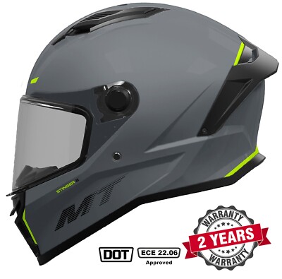 MT STINGER 2 FULL FACE ECE22.06 DOT MOTORCYCLE HELMET MATT TITANIUM GREY