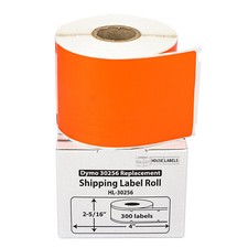 DYMO LW 30256 COLOR Direct Thermal ORANGE Shipping Labels - 1 Roll of 300