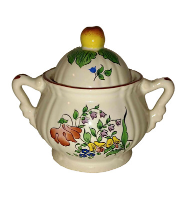 K & G Luneville France: Old Strasbourg Lidded Sugar Bowl