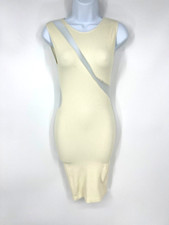 INTIMATELY FREE PEOPLE Bodycon Dress Size M Ivory Cut Out Mesh Ribbed NWOT