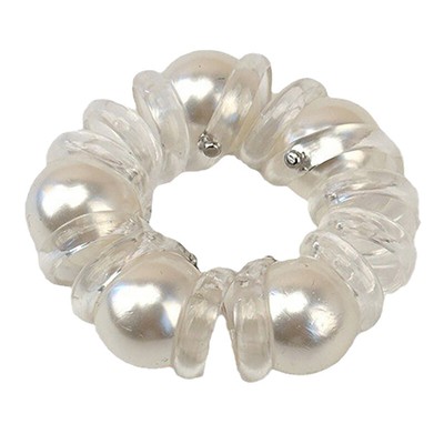 Pearl Phone Cord Hair Tie Seamless Spiral Hair Ties Phone Cord Ponytail Hold W D