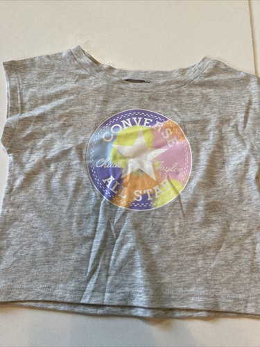 Converse Girls Size 24 Months Gray All Star Crop Top - Picture 10 of 12