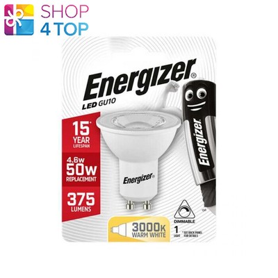 ENERGIZER LED GU10 LIGHT BULB S8691 WARM WHITE 3000K 4.6W 50W 375 