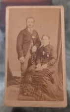 Victorian Photograph - CDV - Couple Posing In Studio - F Spalding Chelmsford 
