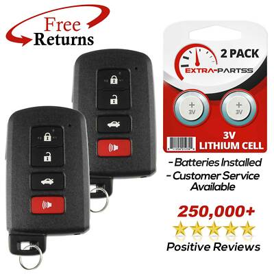2x Remote Smart 4btn Key Fob For Toyota (HYQ14FBA 0020)