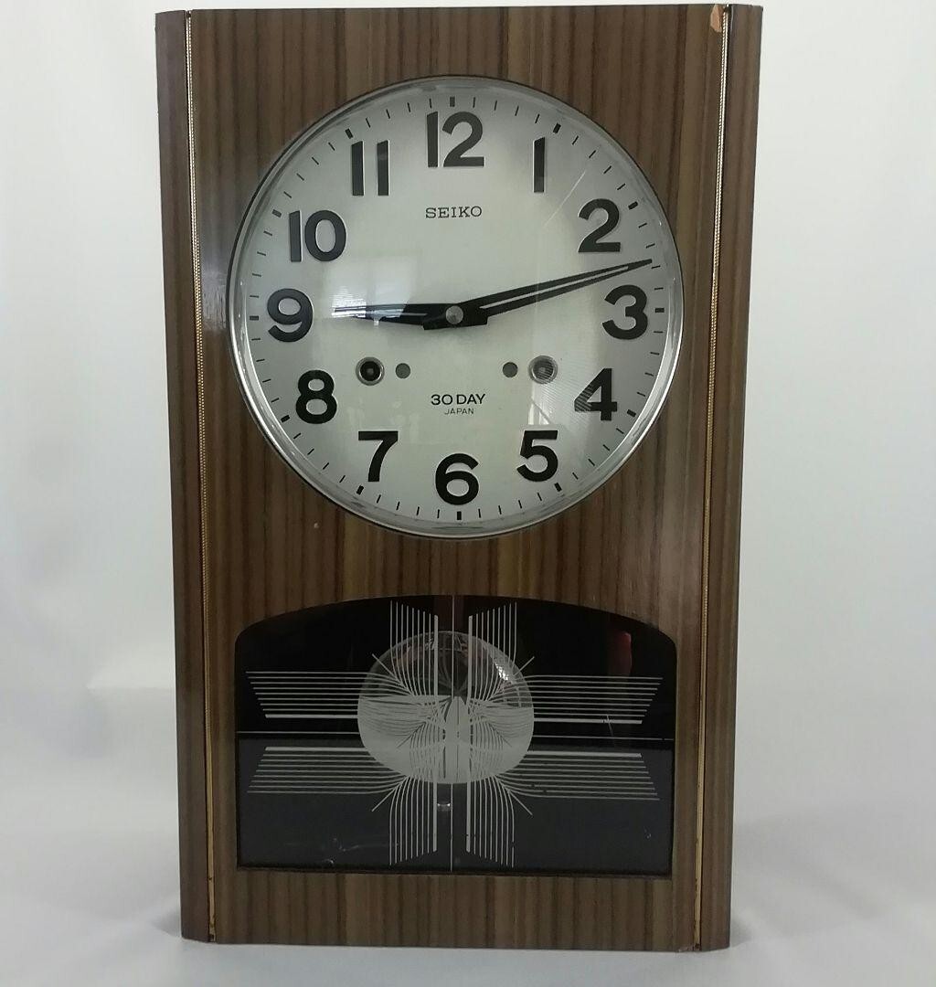 Seiko wooden Wall Clock Pendulum Clock 30day Retro Rare
