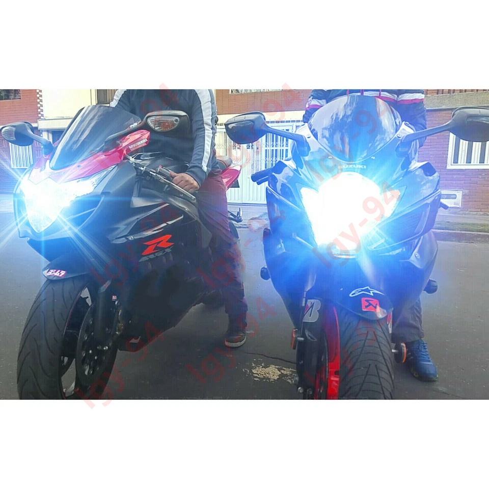 Blue H7 LED Headlight Bulb Hi/L Beam BY For Yamaha YZF R1 2007-14 YZF R3 2015-17 Foto 2 de 4