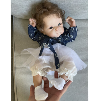 Finished Reborn Baby Puppe Bettie W/ Hand-Rooted Hair 3D Blood Vessel Xmas GIFT