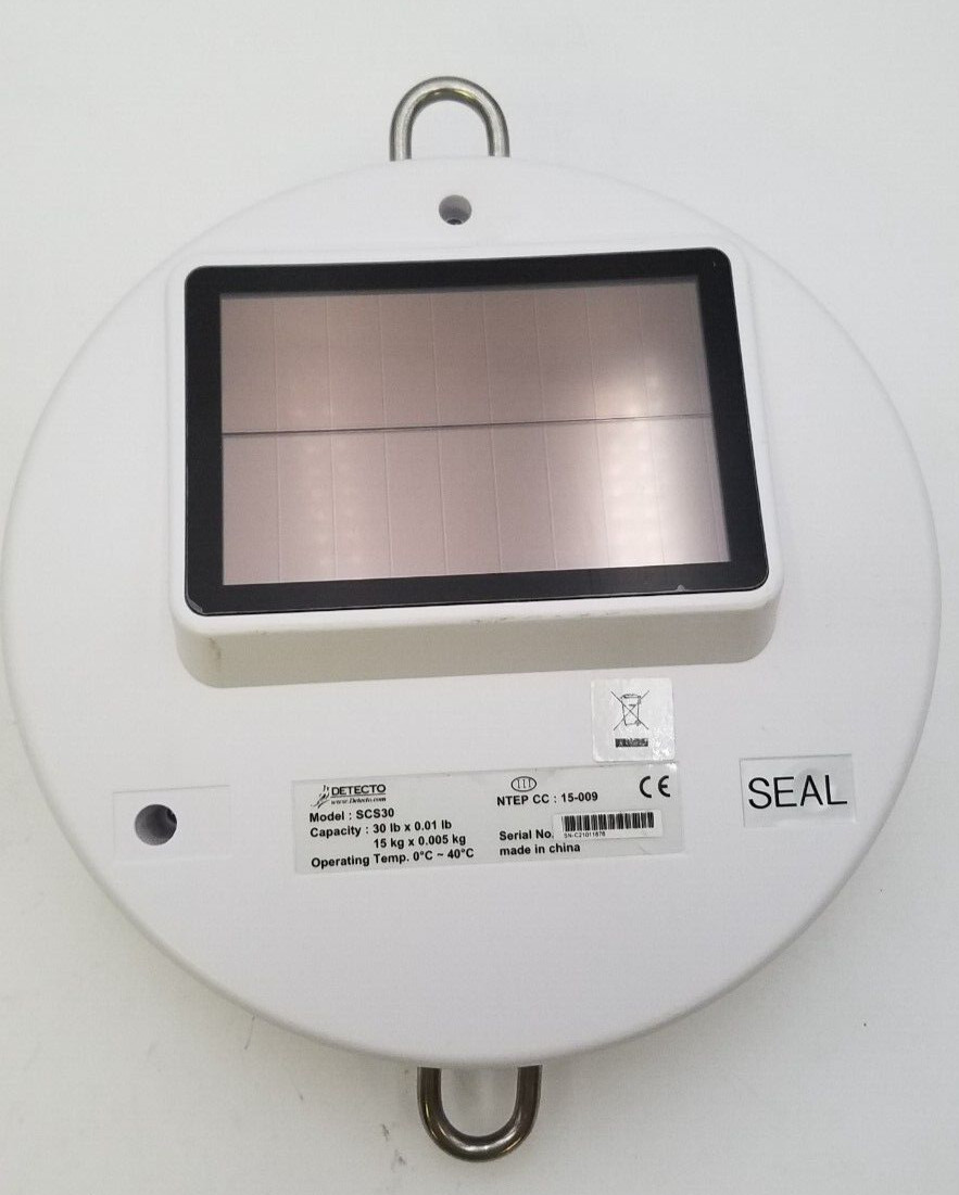 Detecto SCS30A Solar Hanging Scale 30 lb. CapacityScale only