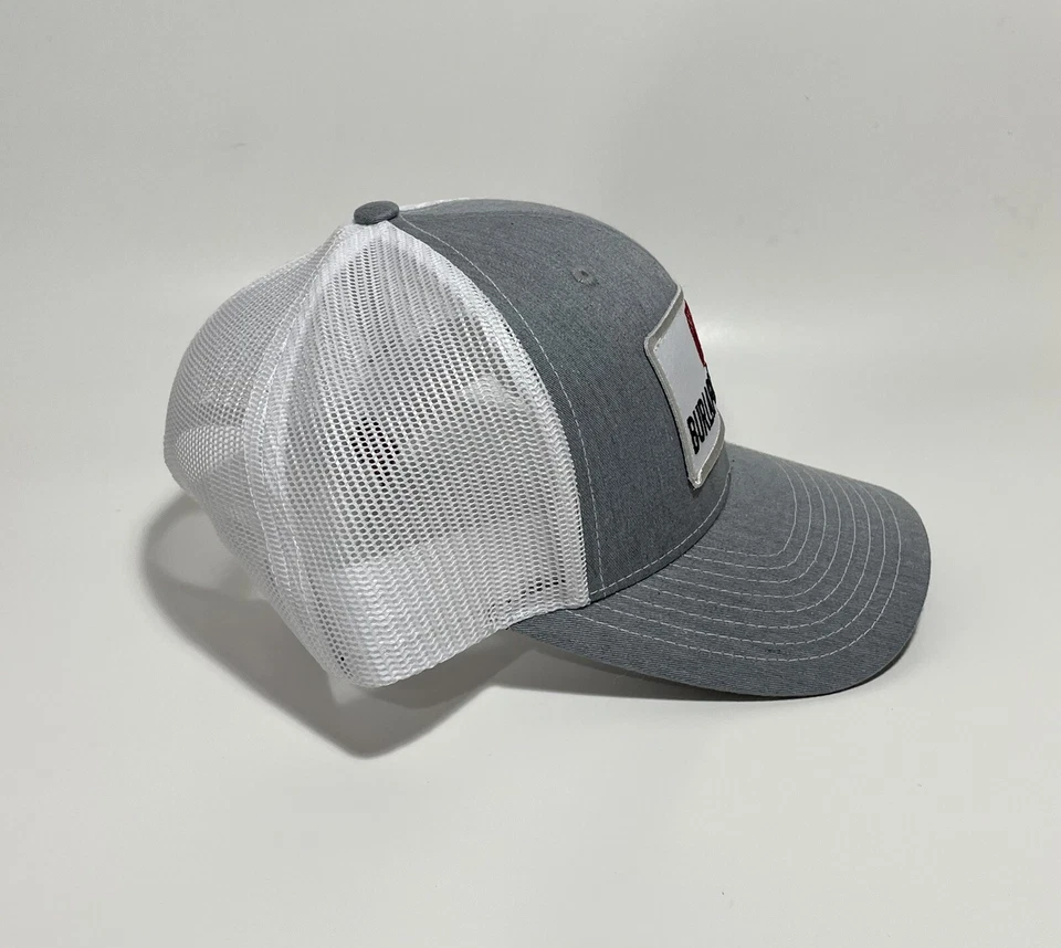 Gorra/Gorra Camionero Snapback Arpillera y Barril, Parche Frontal 2 Tonos Gris y Blanco Foto 3 de 4