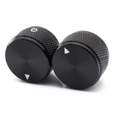 2x Guitar Knob Aluminum Alloy Electronic Control Potentiometer Audio Knob Black