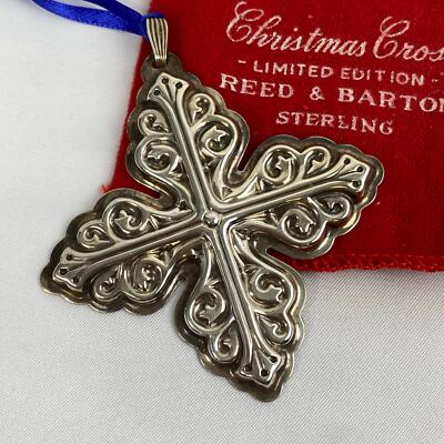 Vtg Retired Limited Edition 1978 Reed & Barton Sterling Silver Christmas Cross 