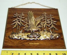 Vintage Silverton, Colorado Raised Copper on Wood Eagle Scene Hanging