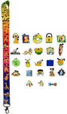 Pluto Themed Pin Starter Lanyard Set with 5 Disney Park Trading Pins Brand New