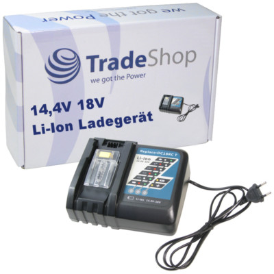 Trade-Shop 14,4V-18V Li-Ion Akku Ladegerät für Makita BDF454F BDF454RFE BDF454Z