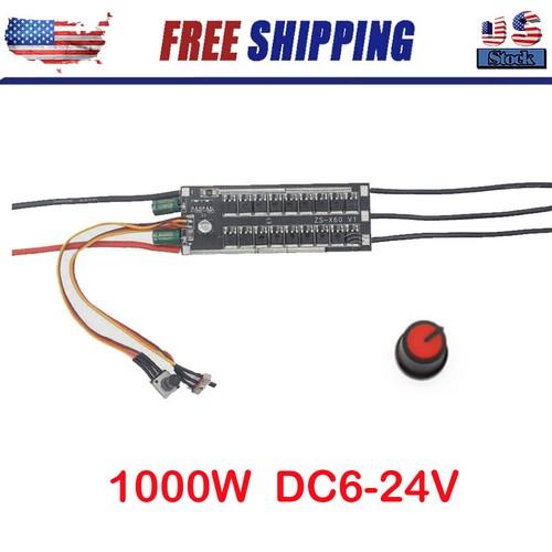 1000W DC 6-24V 3 phase Brushless Hall Motor Pump Driver ESC Speed Controller USA - Picture 1 of 8