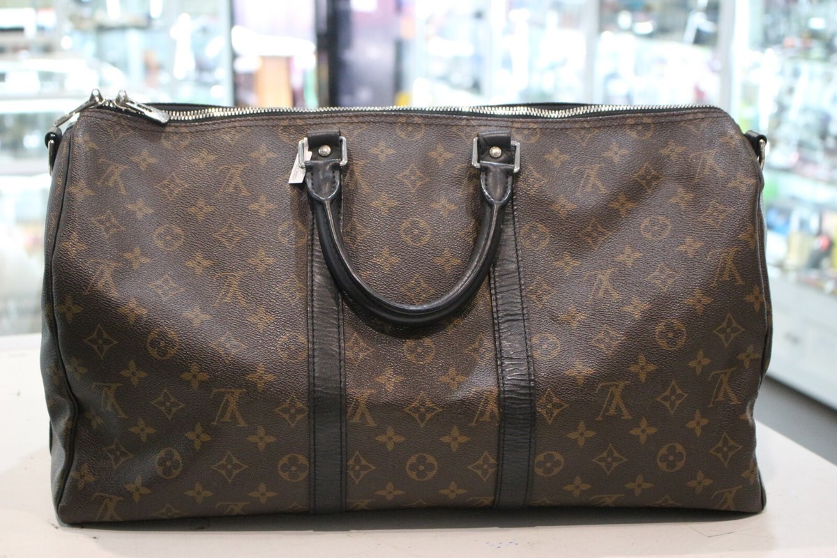 LOUIS VUITTON Monogram Macassar Keepall Bandouliere 45cm M56711 *W