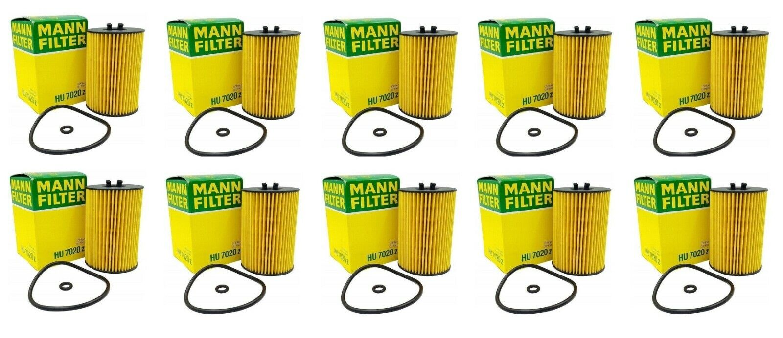 Mann Set of 10 Oil Filters HU 7020 z For Audi A3 VW Beetle Golf Jetta 2.0 L4