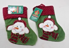 2 NWT Matching Holiday Traditions 7" Mini Snowman Christmas Stockings -E-