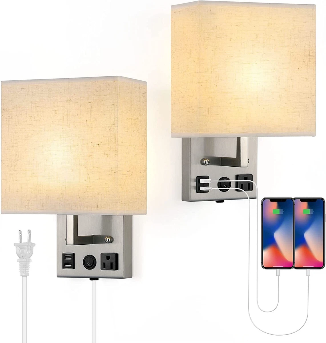 Wall light with 2024 plug in cord