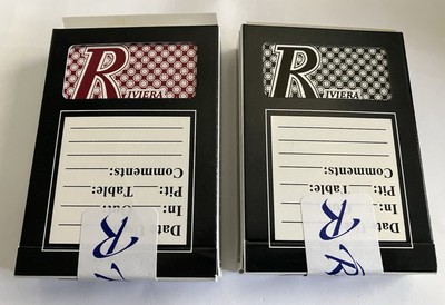 Riviera Hotel Casino Las Vegas Used Playing Cards Gemaco 2 Decks Black Burgundy