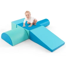 5-Piece Climb and Crawl Playset, Soft Climbing Foam Block Activity Play Struc...