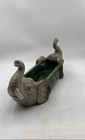 Vintage Ceramic Chinese Double Headed Elephant Jardinière Planter 22"