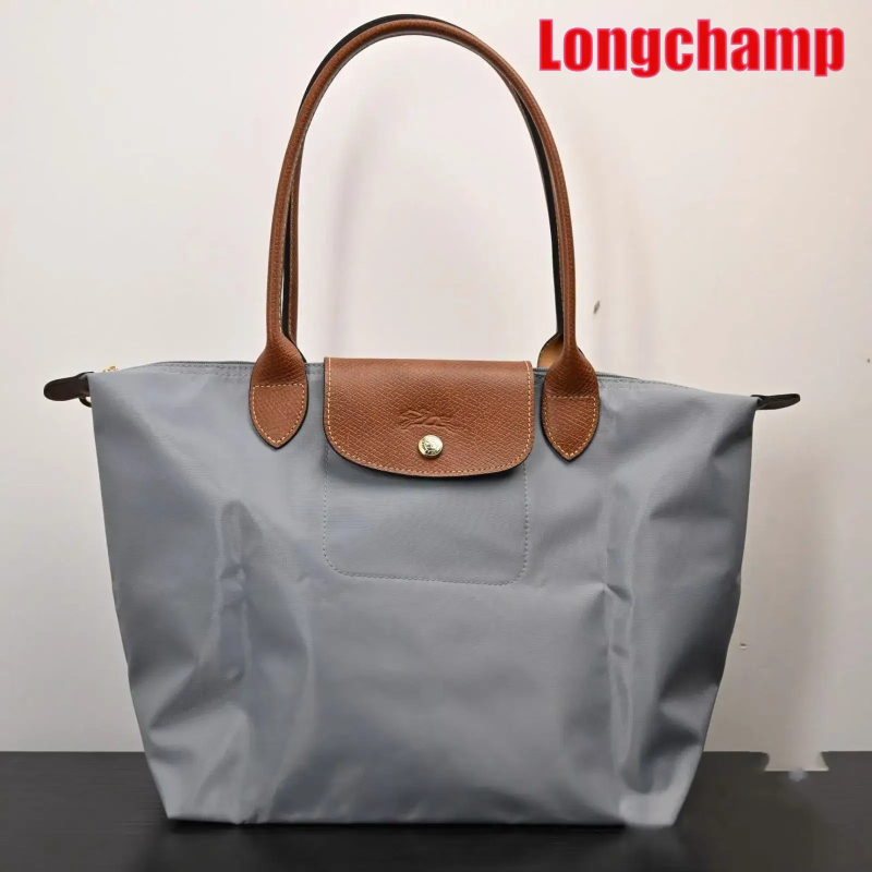 LONGCHAMP Le Pliage トートバッグ グレー　M LONGCHAMP Le Pliage 70th Anniversary Steel Grey Tote Bag Size:L