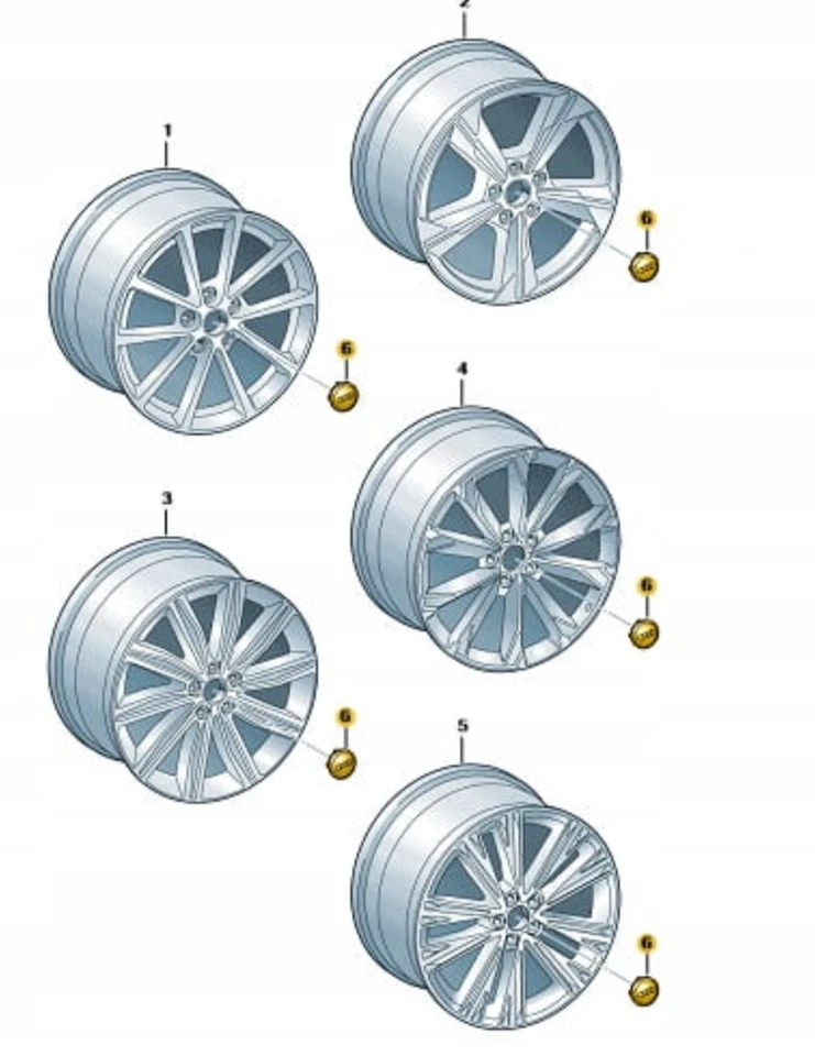 CUBIERTAS TAPACUBOS RUEDA ORIGINALES NUEVAS 61mm AUDI A1 A3 A4 A5 A6 A7 A8 Q2 Q4 Q5 Q7 Q8 Foto 4 de 4