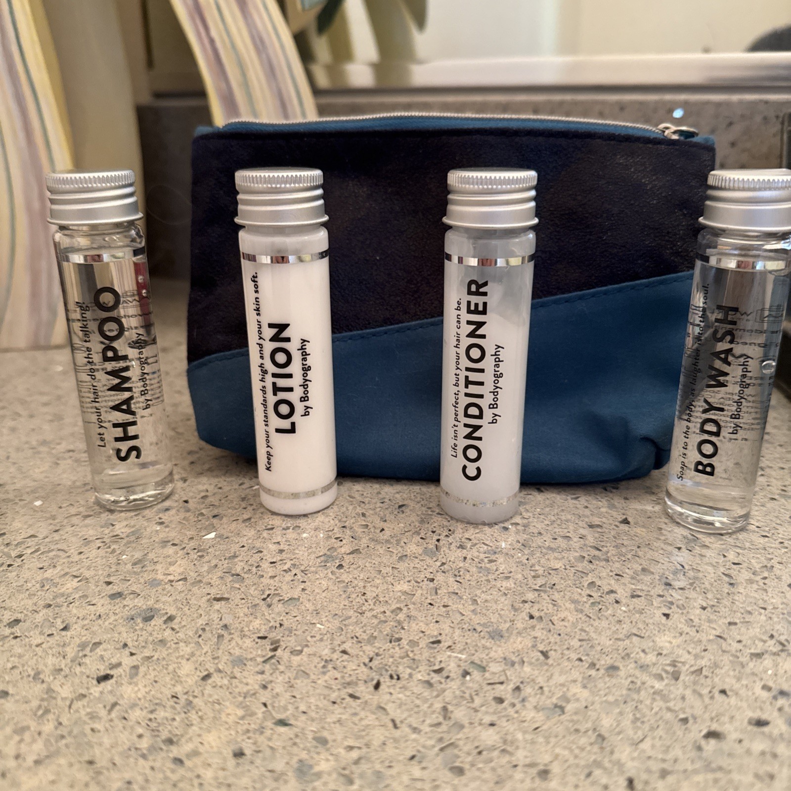 Travel Essentials Toiletry Kit W/ Ipsy Cosmetic Bag Tsa Friendly Sample Bundle