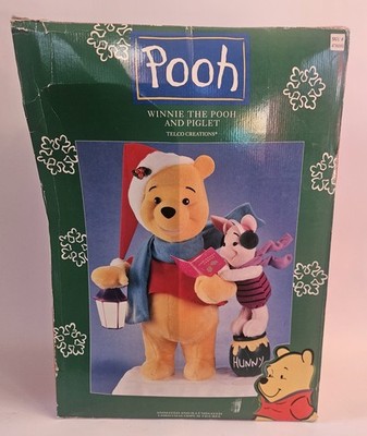 Vintage Telco WINNIE THE POOH w/ Piglet Motionette Animated Christmas **READ**