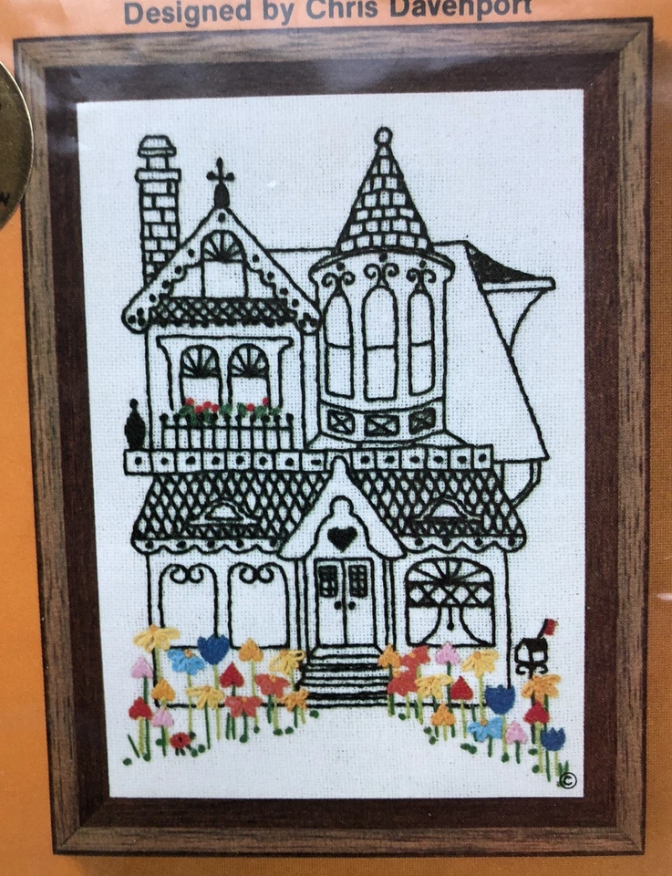 Vintage 1978 Jiffy Stitchery COUNTRY VICTORIAN Crewel Kit #820 - Image 2 of 3