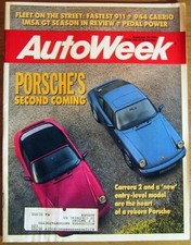 AUTOWEEK 1989 NOV 20 - PORSCHE 911, 944 CABRIO, CARRERA 2, VOLVO 740-T