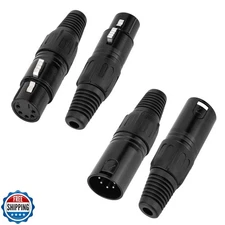 LanSenSu 5 Pin XLR Plugs Connectors, 5 Pin XLR Plug Audio Mic Microphone Conn