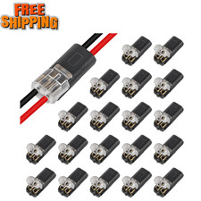 20Pcs Double-Wire Plug-in Connector Led Light Strip Connectors 2 Pin, Quick S...