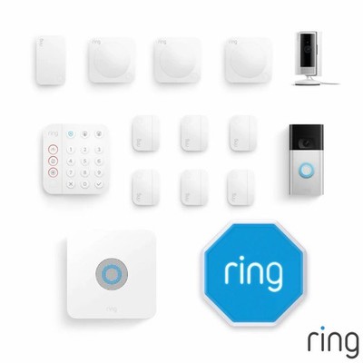Ring 13-teiliges Alarm 2.0 komplettes Home-Kit mit Sirene Innenkamera und Video-Türklingel