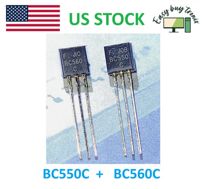 10 Pairs Genuine Fairchild BC550C + BC560C, BC550 + BC560 Transistors, US Stock