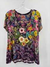 Pre-Owned Johnny Was Purple Size Medium T-shirt