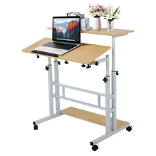 Small Standing Desk, Mobile Stand Up Desk with Wheels
