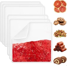 6Pcs Silicone Dehydrator Sheets 11x11 inch, Non-Stick 11X11 Inch, Clear 