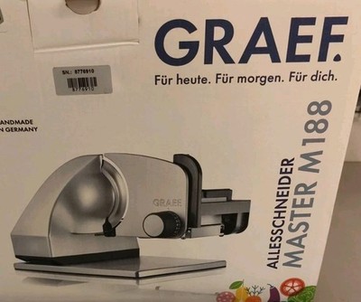 Graef Master 188 Aufschnittmaschine - Silver Metallic Marken-Allesschneider Neu 