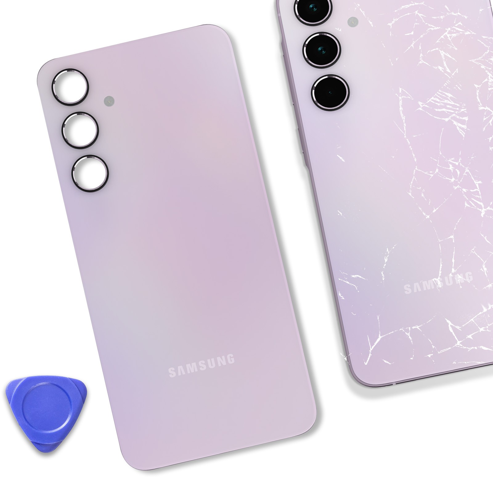Châssis arrière Violet clair Samsung Galaxy A55 : vitre de remplacement dos - 4