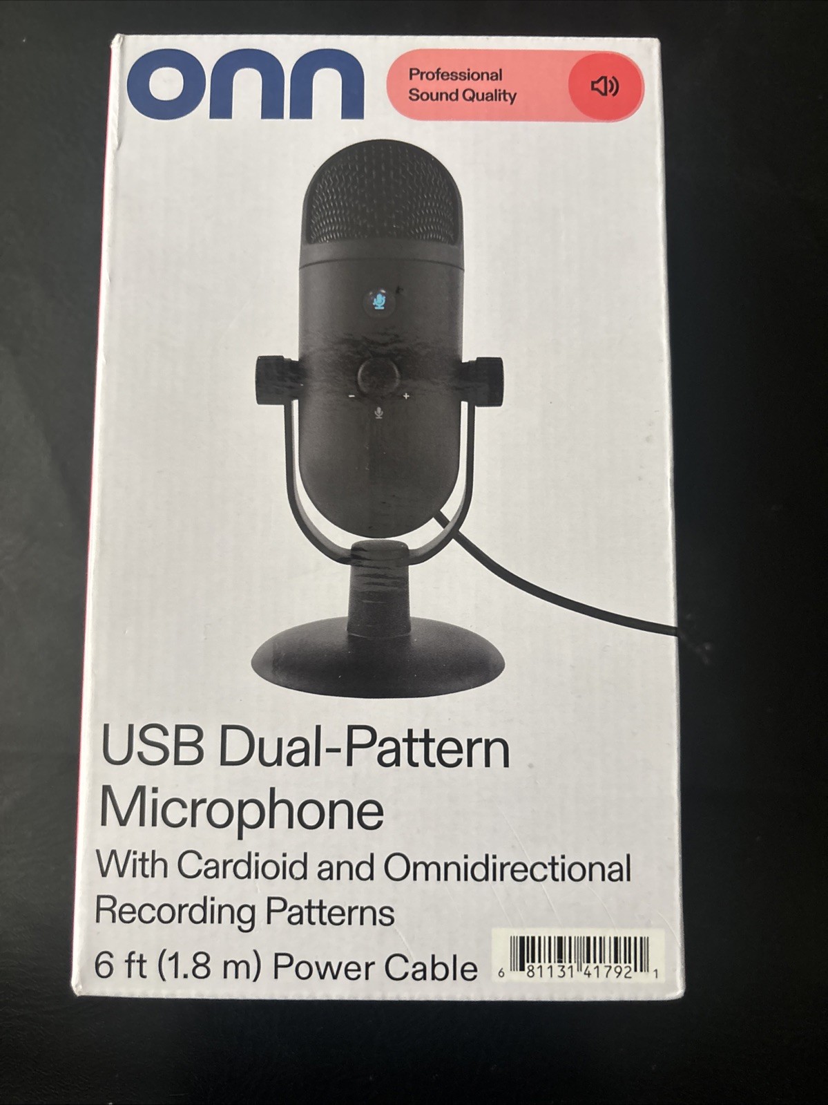 Onn. USB Dual-Pattern Microphone Sound Podcasts Gaming Voice Overs Open Box