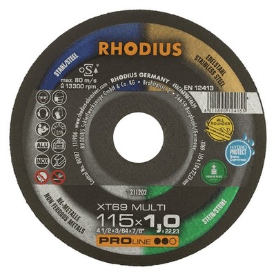 10 x RHODIUS Extradünne Trennscheibe XT69 MULTI BOX Ø 8 mm